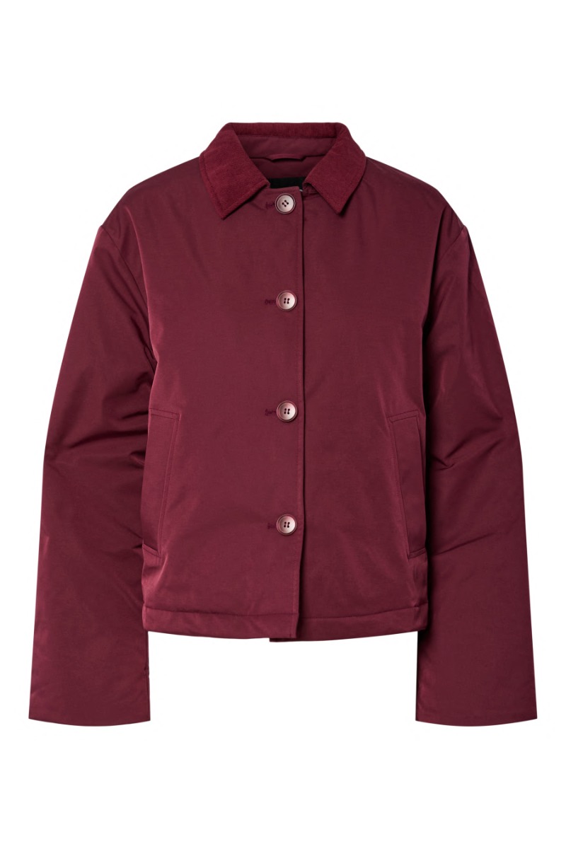 Pieces - Jorma Kort Corduroy Jakke - Tawny Port