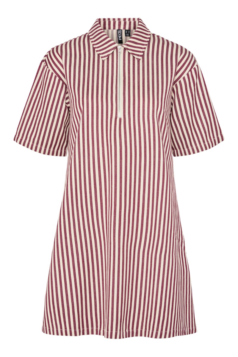 Pieces - Kjole - Pc Asna 24 Short Zip Dress Wvn D2d - Cloud Dancer