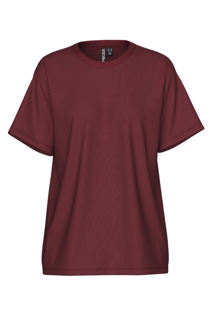 Pieces - Oversized T-shirt - Pc Skylar Ss i Tawny Port
