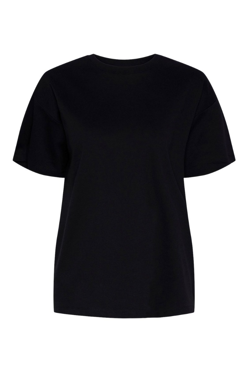 Pieces - Oversized T-shirt i sort til hverdagstilbud