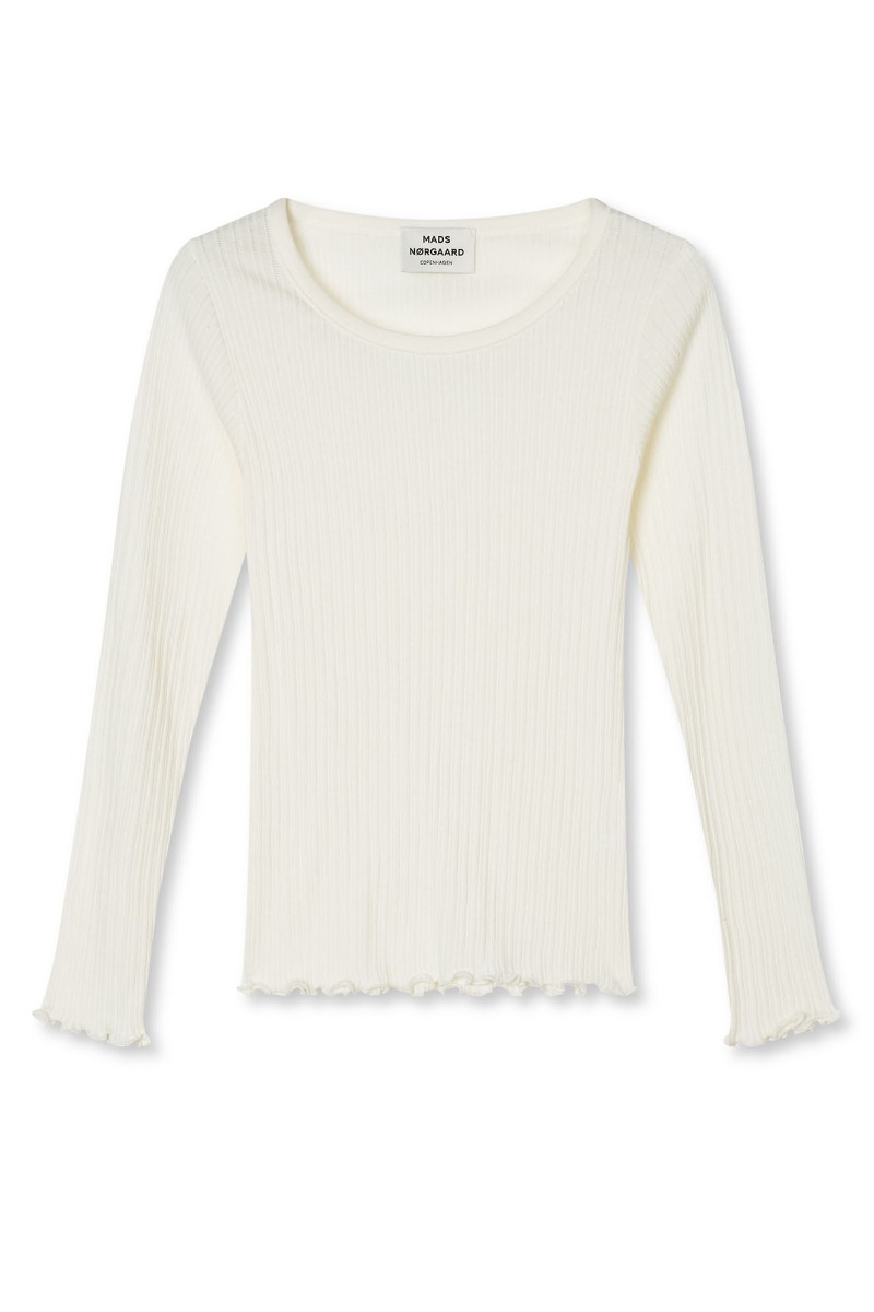Mads Nørgaard Bluse - Pointella Troja Tee i Vanilla Ice