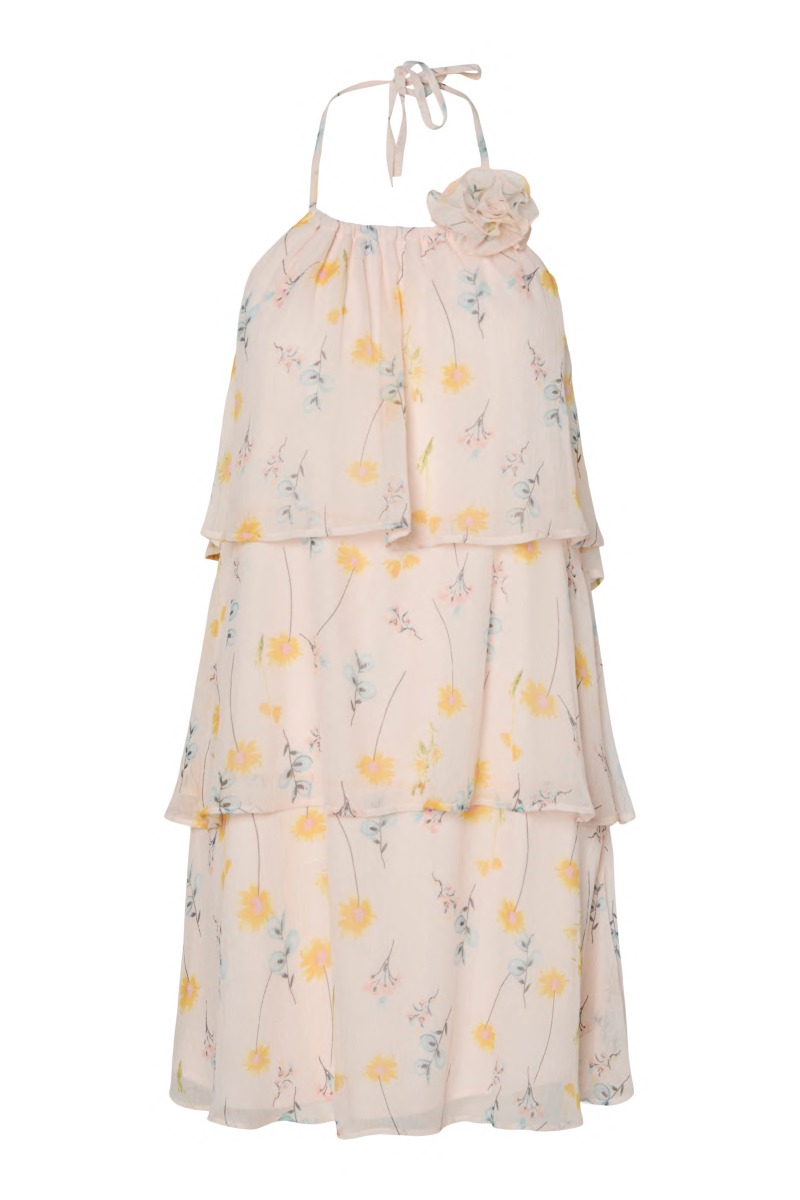 Pieces - Clara Sl Kort Lagdelt Kjole - Barely Pink 70% Rabat