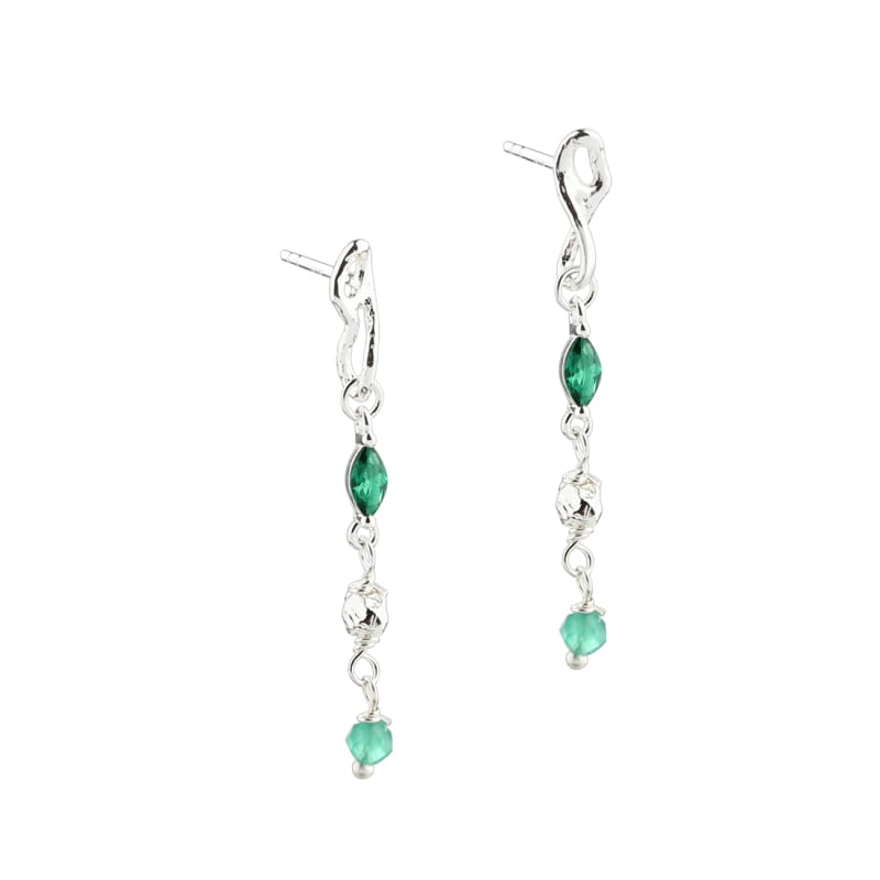 Green Garden Earstud Silver