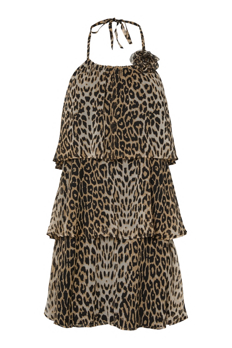 Pieces - Clara Sl Kort Lagdelt Kjole - Sort Elegance