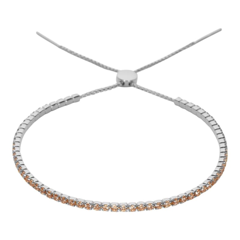 Casja Tennisarmbånd med Champagne Zirkonia - Udsalg!