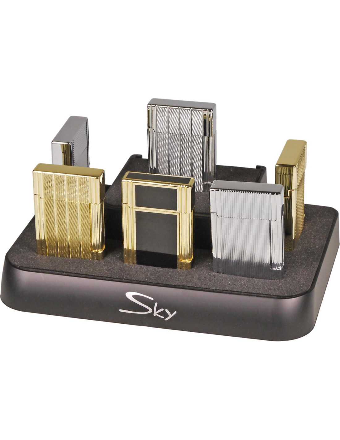 Sky Flint Lighter Sæt med 6 Kvalitets Lightere og Gaveæske