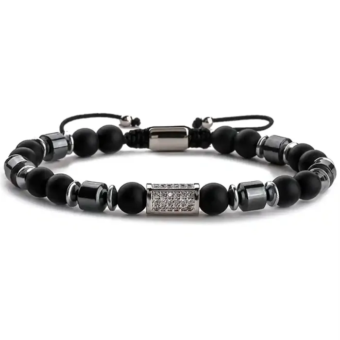 Maskulint Gaine Armbånd i Stål med CZ-sten