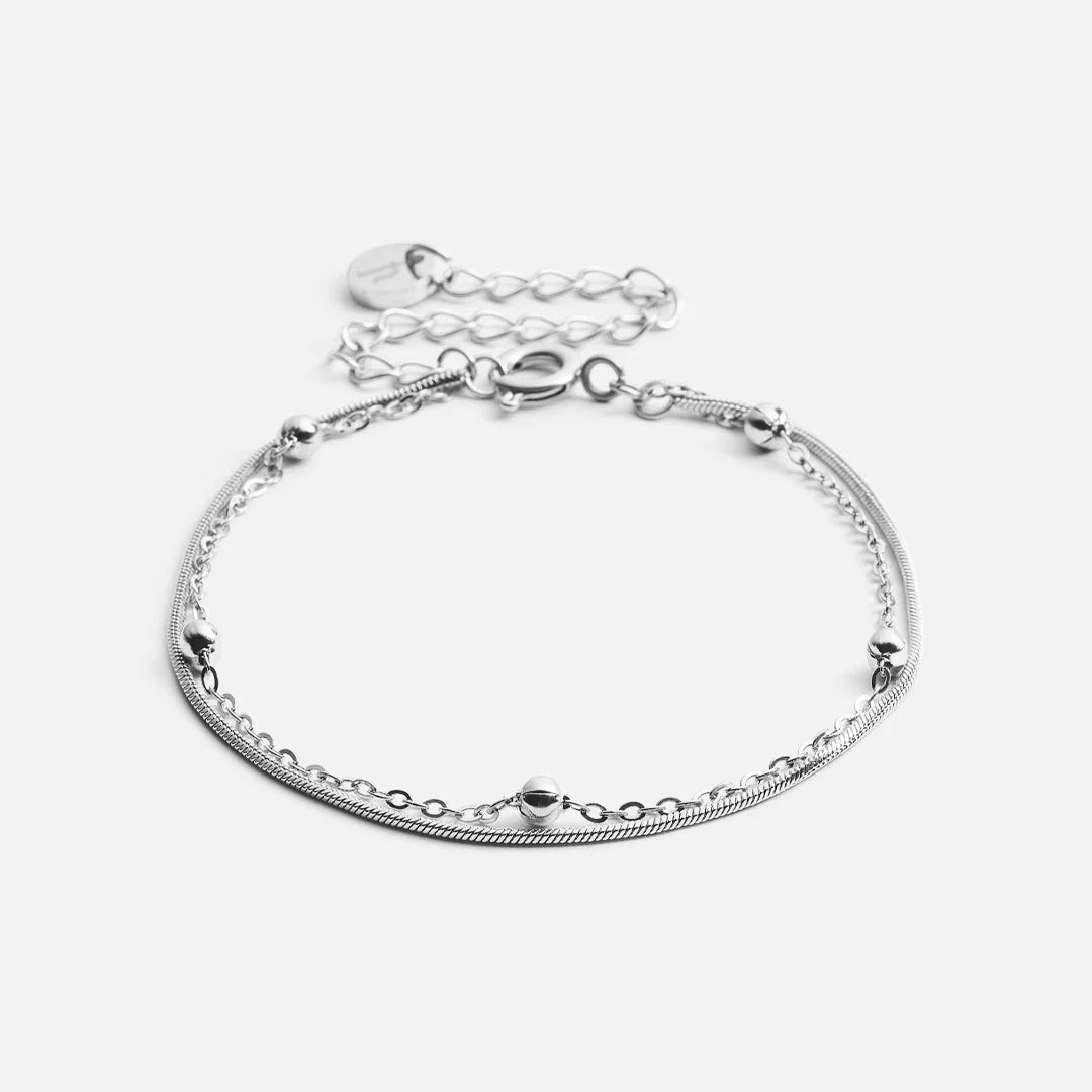 Sølvfarvet Snake Rope Armbånd - Elegance og Styrke