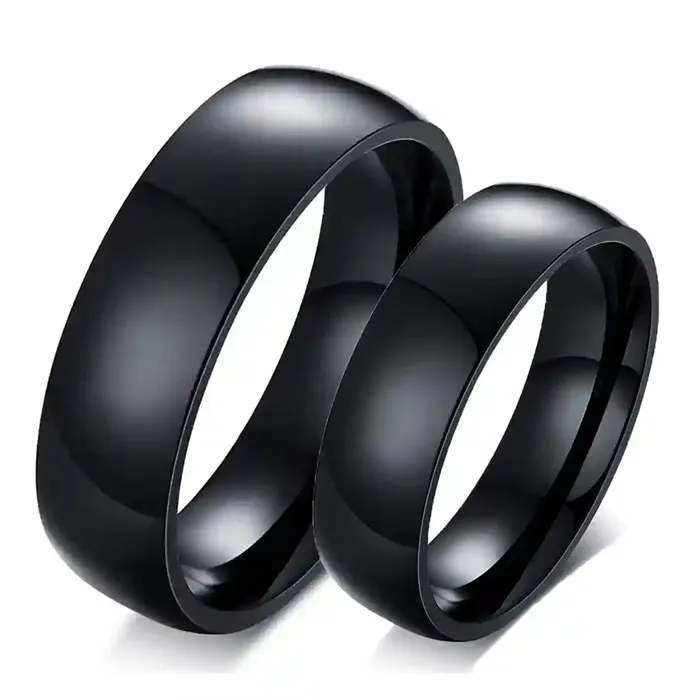 Sort Forlovelsesring i Rustfrit Stål - Elegant Design