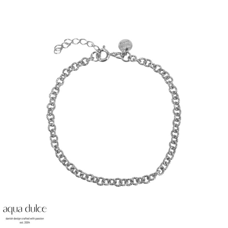 Baloo Anklet Ankelkæde I Sterling Sølv Med Runde Led Med Linier I 22 4 Cm
