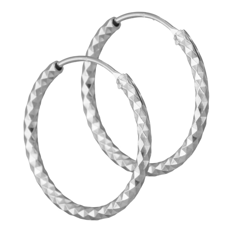 Dawn Hoops i 925 Sterling Sølv med Diamant Cut Mønster