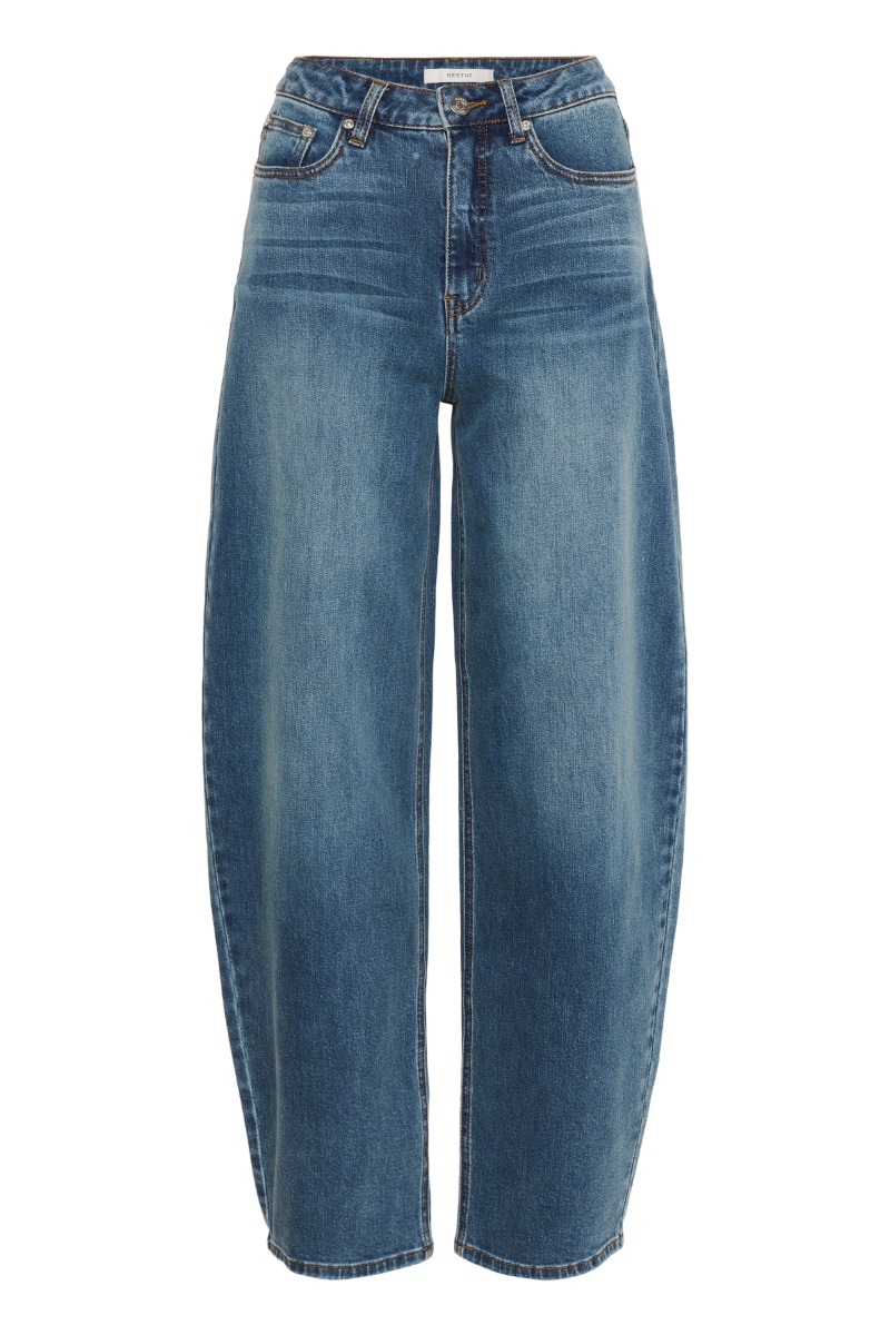 Gestuz - Vintage Blue Baggy Jeans - Høj Talje Stil