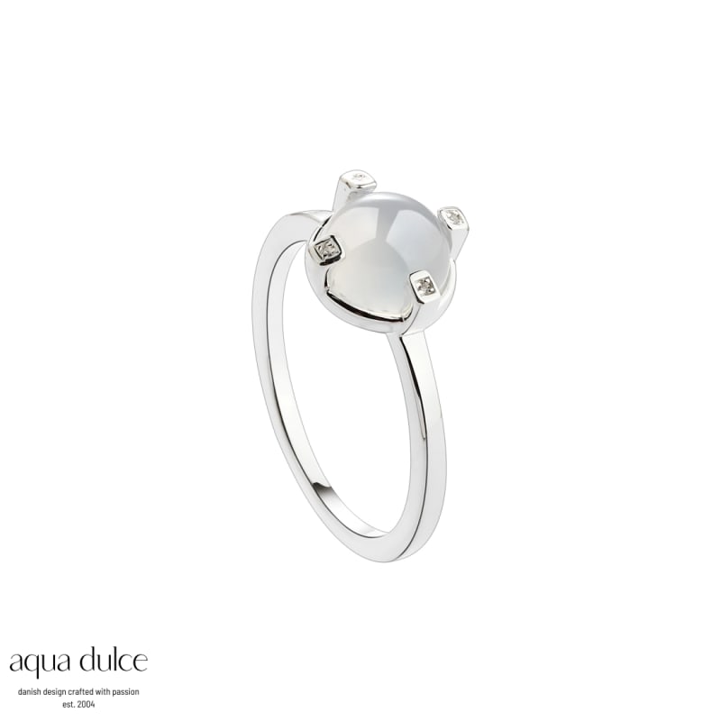Ring med Calcedonia Sten fra Aqua Dulce - 100% Nikkelfri