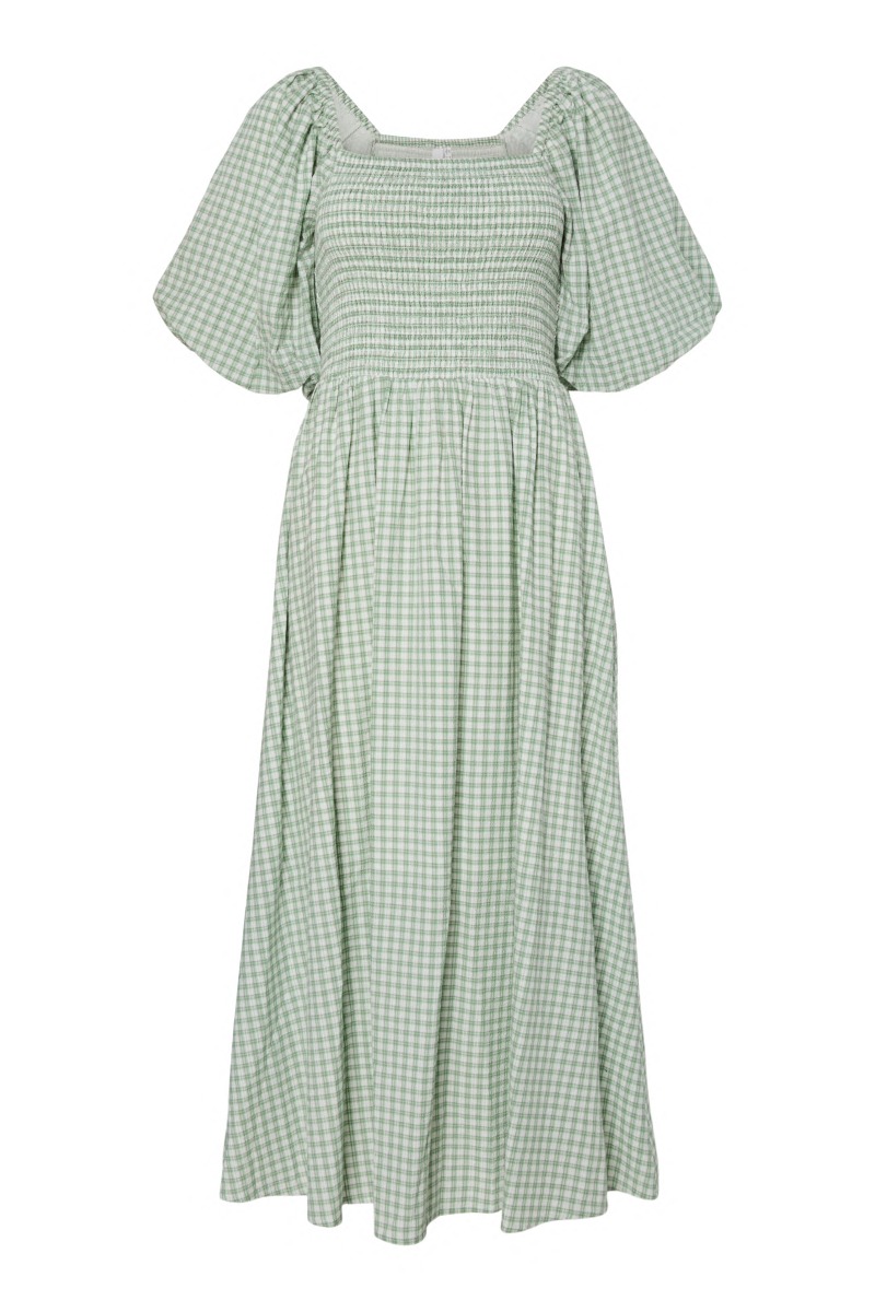 Yas - Sefera Lang Kjole - Quiet Green - Skøn Sommerkjole