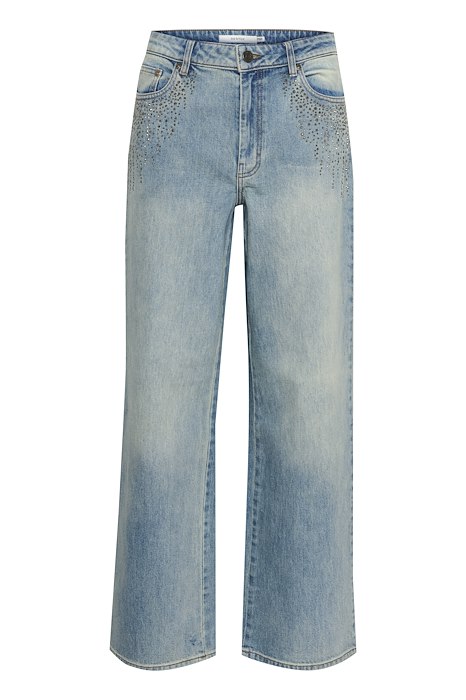 Gestuz - Gzzumalin Hw Jeans - Mid Blue med Glitrende Detaljer