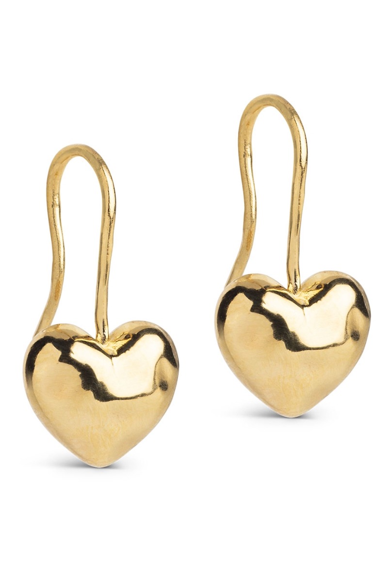 Enamel Poma Drop Heart øreringe i guld - Nyhed!