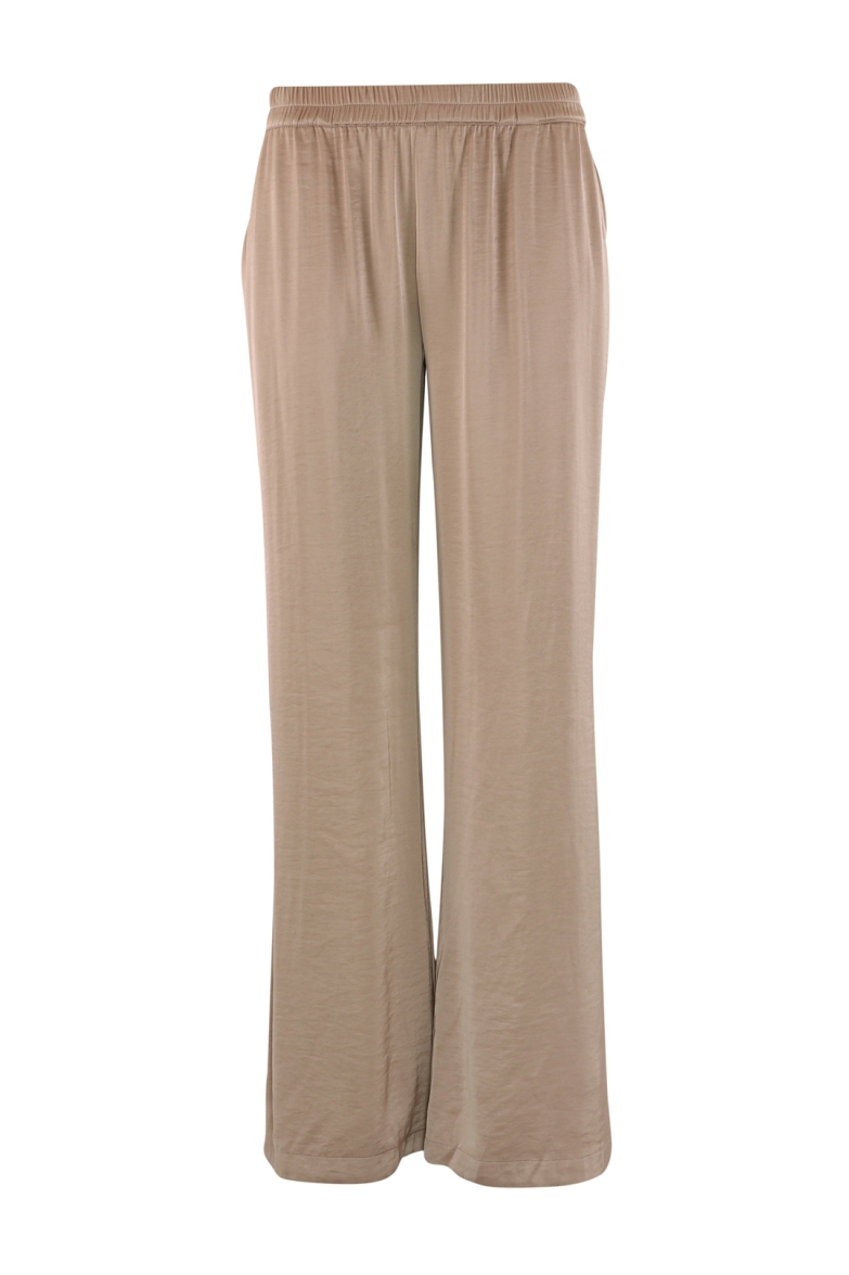 Roberta Satin Bukser - Sand - Elegant og Komfortabel Stil
