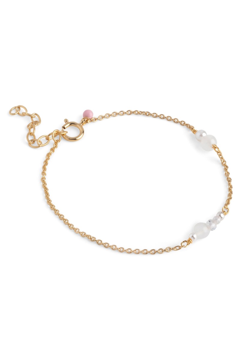 Enamel Armbånd Sofia - Hvidt og Perler til Stilfuld Elegance