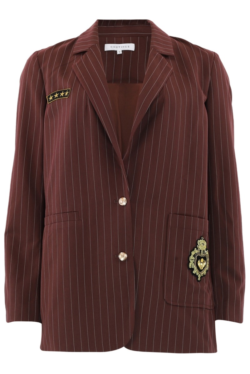 Continue - Blazer - Jessy Blazer - Hvid med Bordeaux Striber