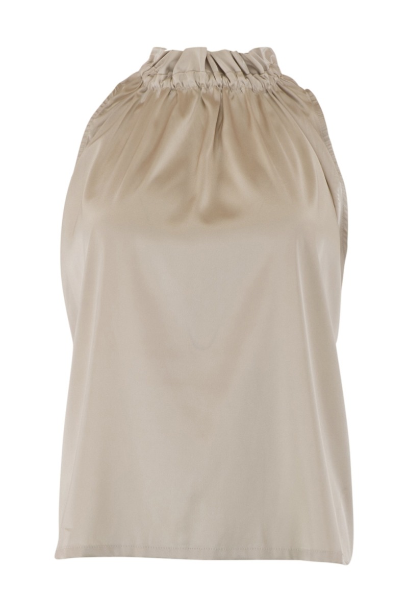 Feminine Liva Solid Top i Sand - Perfekt til Black Friday!