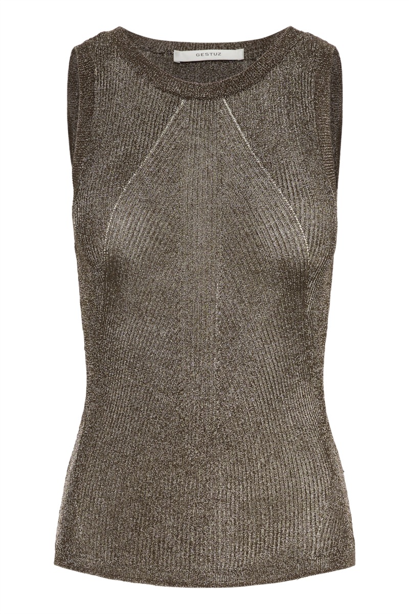Gestuz - Gzsilvi Tank Top - Warm Grey Metallic - Forudbestil