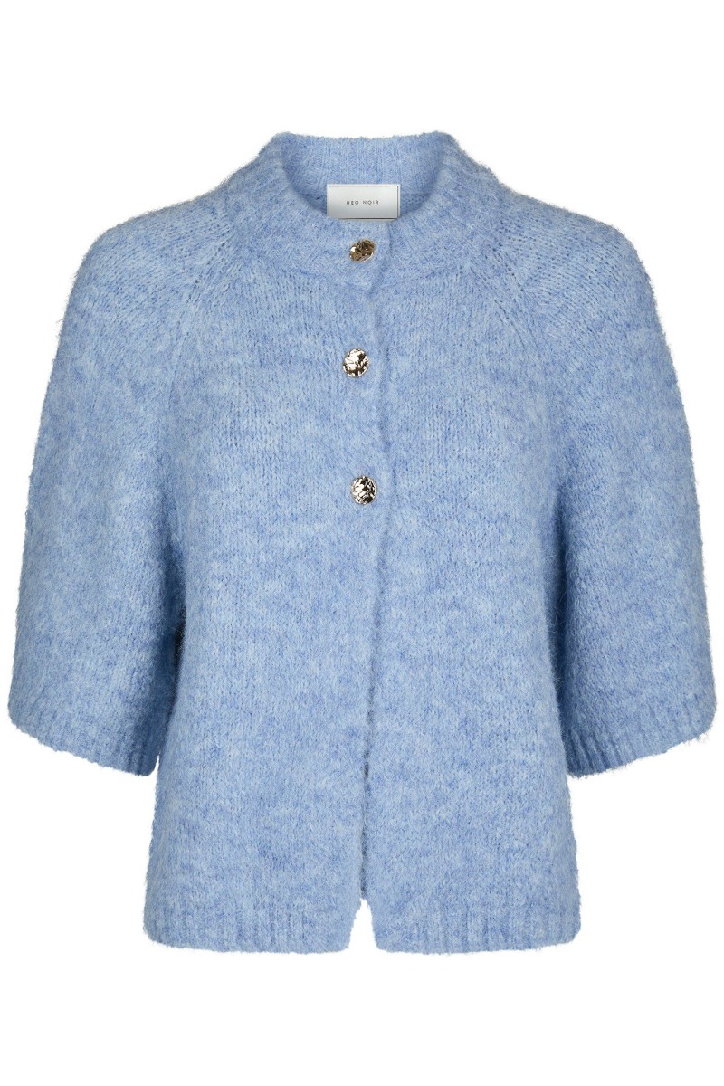 Neo Noir - Cardigan - Benuta Fluffy Knit Cardigan - Dusty Blue Levering I December