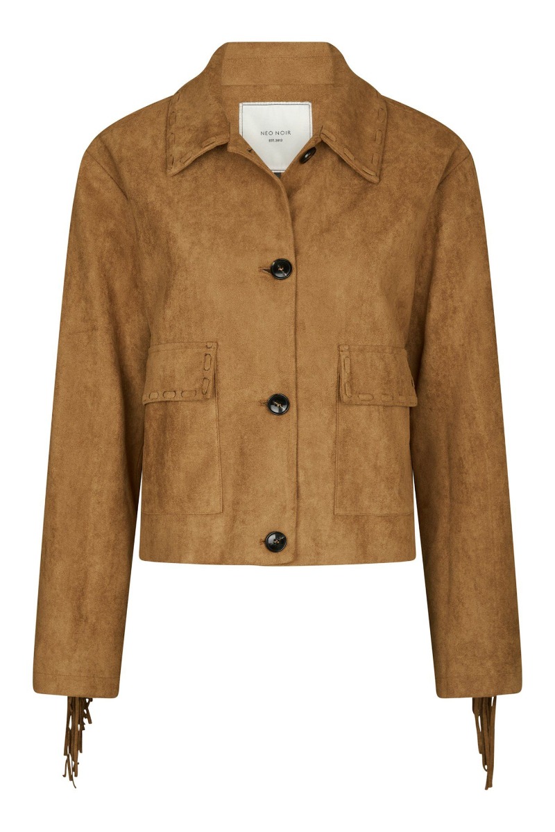 Neo Noir - Jakke - Lauron Faux Suede Jacket - Cognac Levering I Slut Februarstart Marts