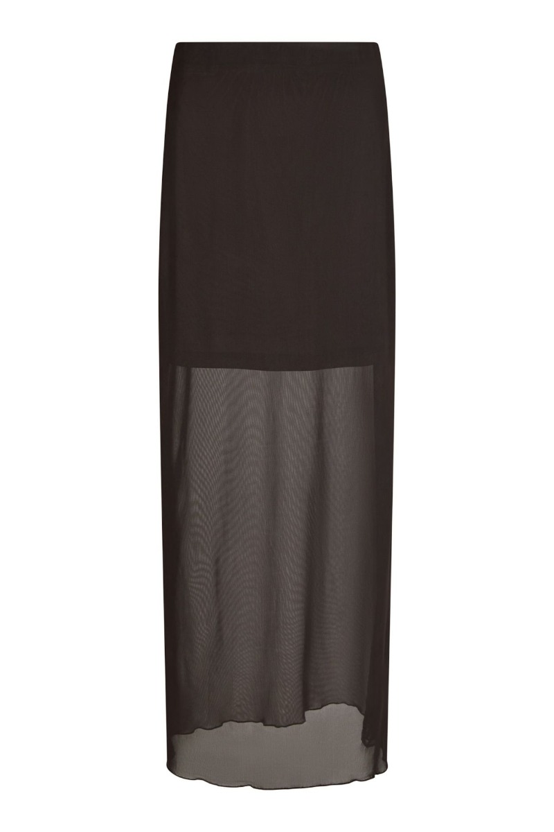 Neo Noir – Marlise Mesh Nederdel – Mørkebrun Elegance