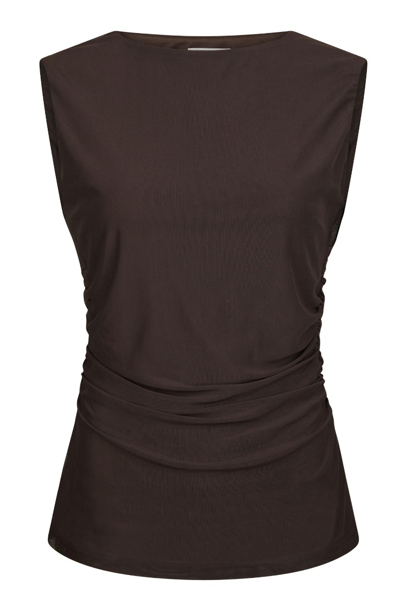 Neo Noir - Liblana Mesh Top - Mørkebrun Elegance