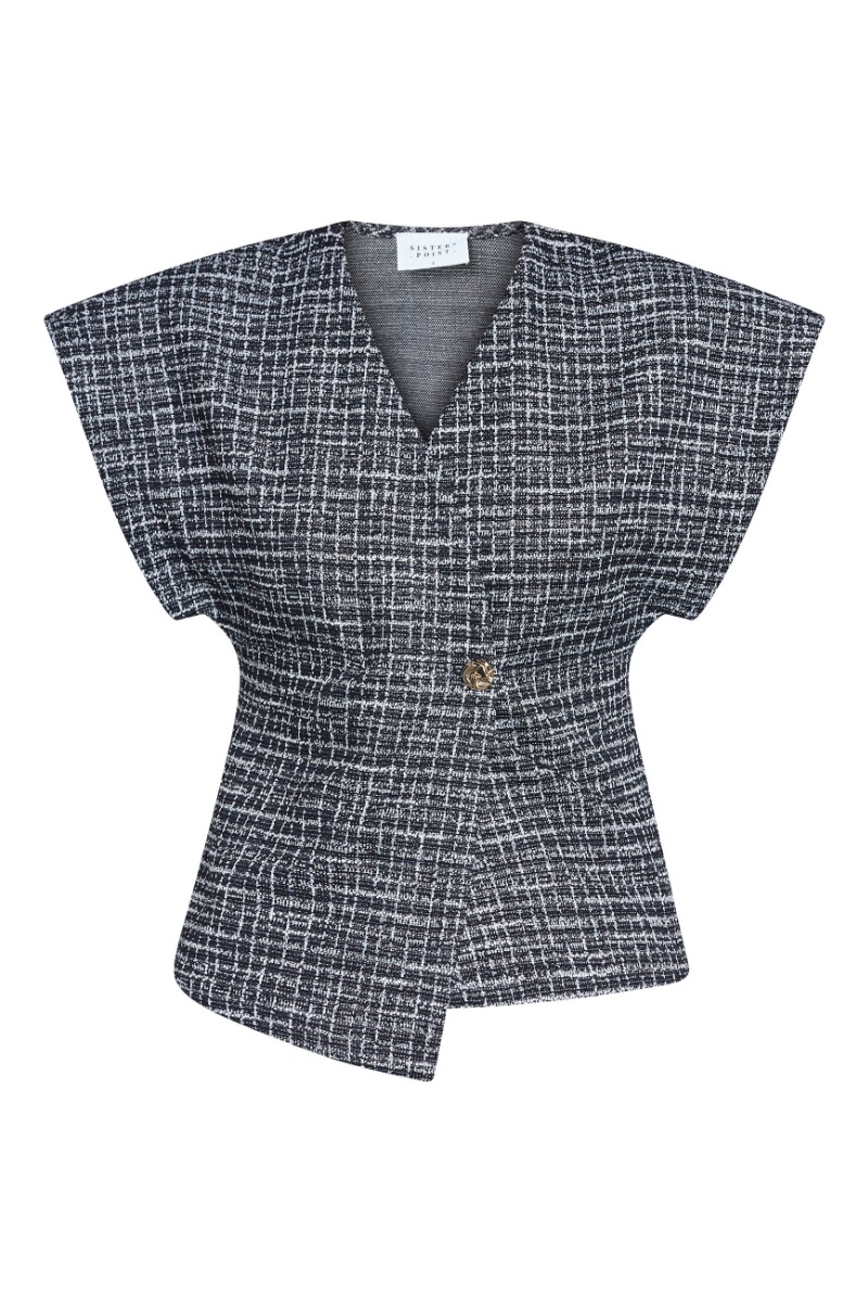 Sisters Point - Elegant Bluse - Evela-ve1 - Sort Tjek