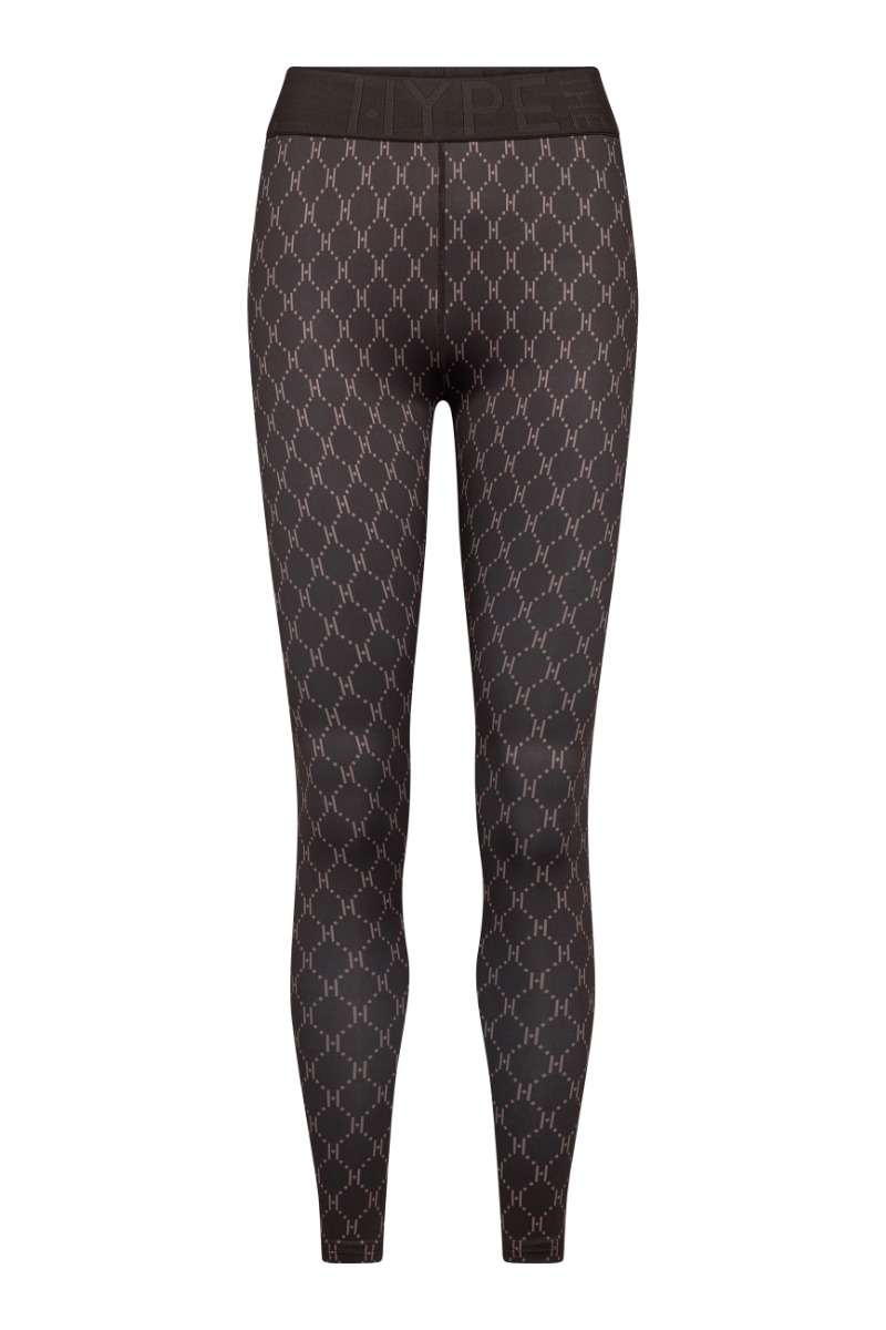 Hype The Detail - Mønstret Leggings i Brunbeige