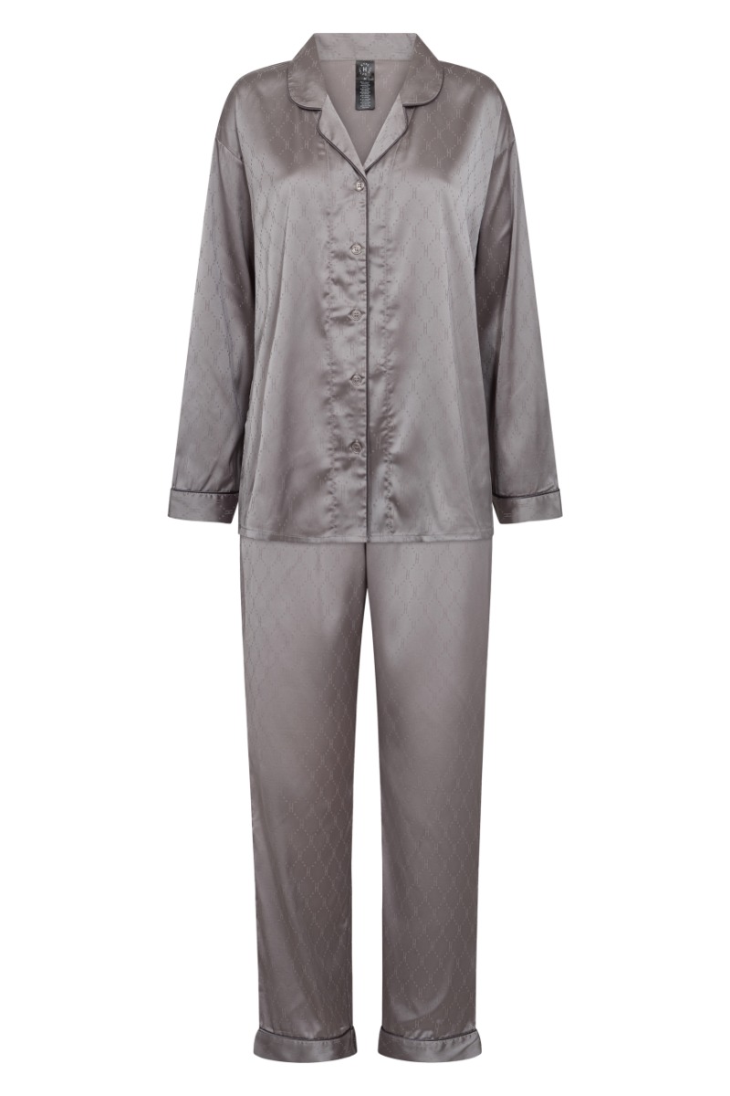 Hype The Detail - Grå Satin Pyjamas til Filmaften