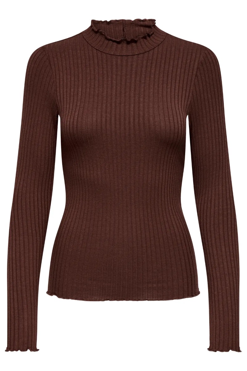 Jdy - Fransiska Life Highneck Bluse - Rum Raisin