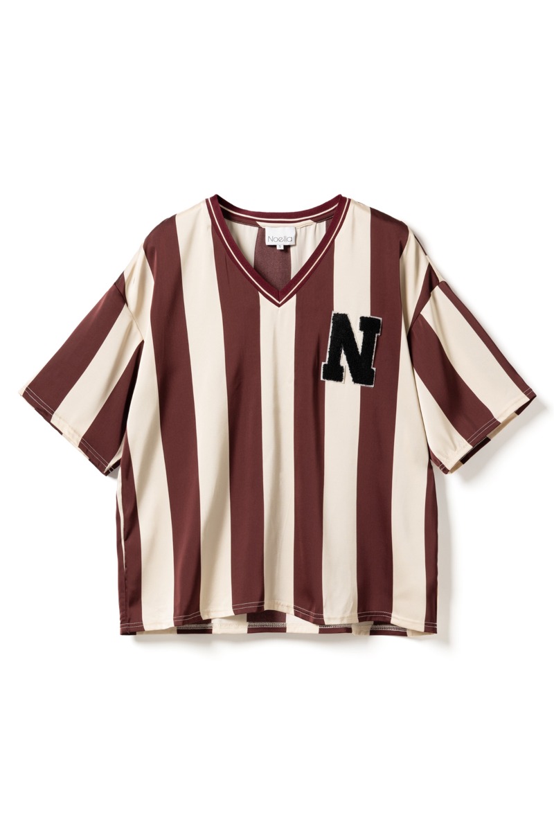 Noella - T-shirt - Lucena Blouse - Mahogany Ivory Stripe