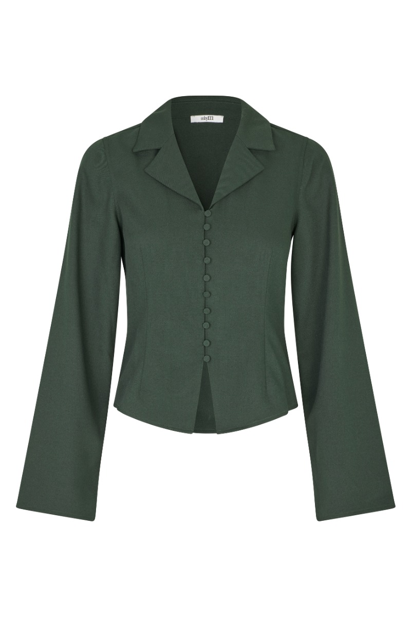 Mbym - Bluse Mallaria-m i Pine Green - Nyhed!