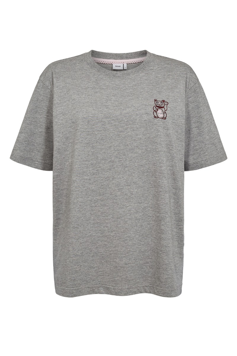 Nümph – Prema Oversize T-shirt – Mørkegrå Melange