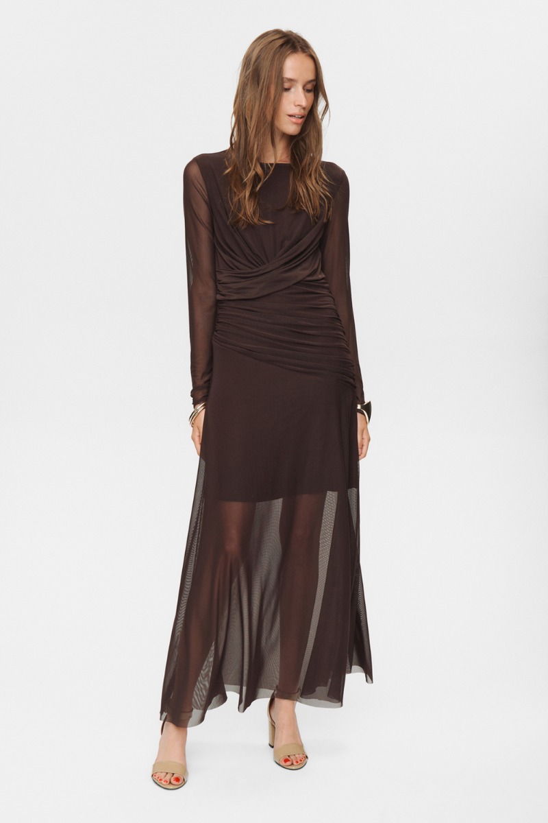 N?mph - Kjole - Cirri Mesh Dress - Black Coffee