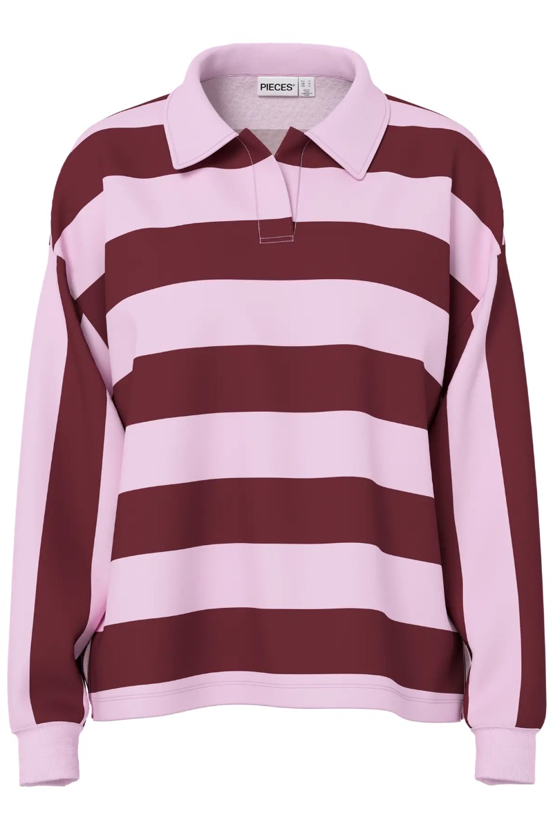 Pieces - Bluse - Filucca Ls Loose Polo Shirt - Tawny Portpink Tulle Levering Midt December