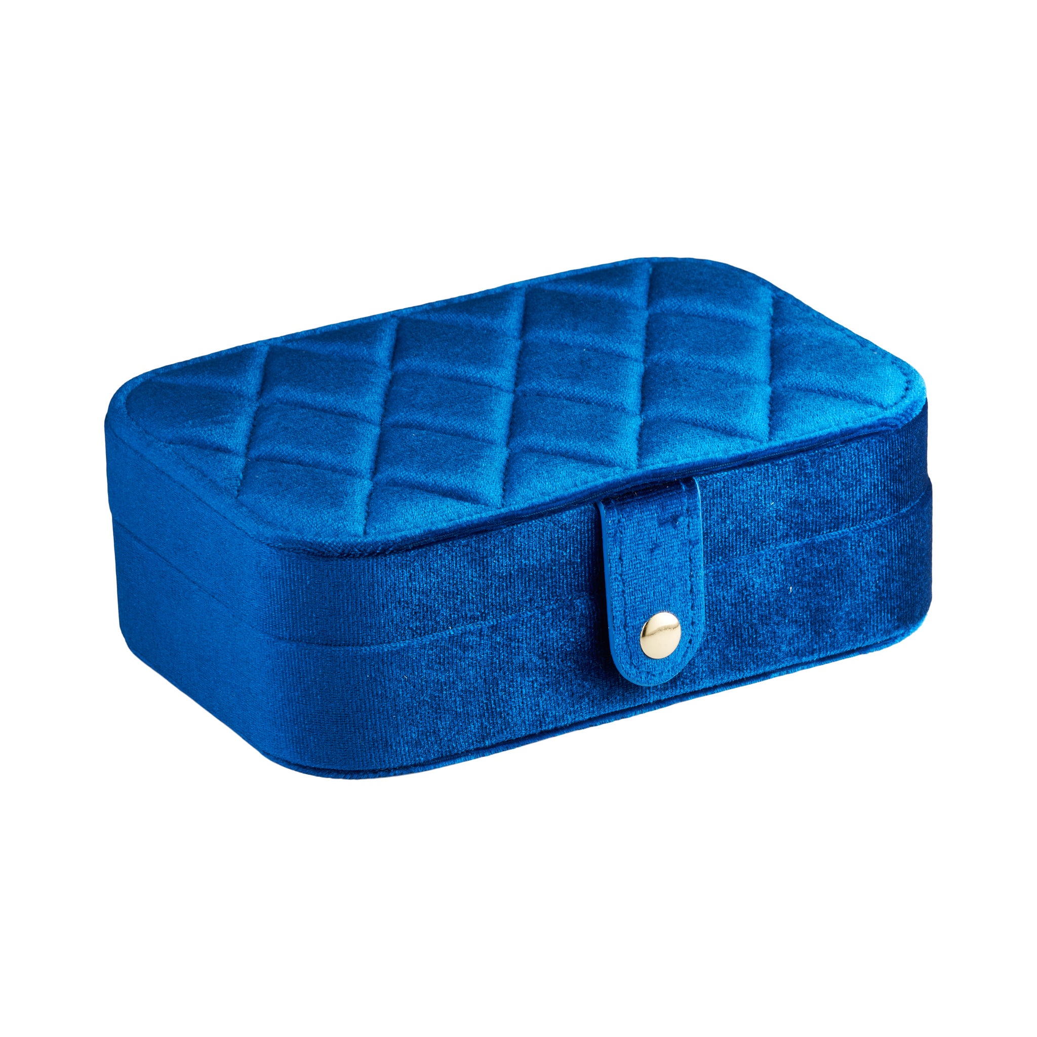 Annebrauner Blue Velour Smykkeskrin