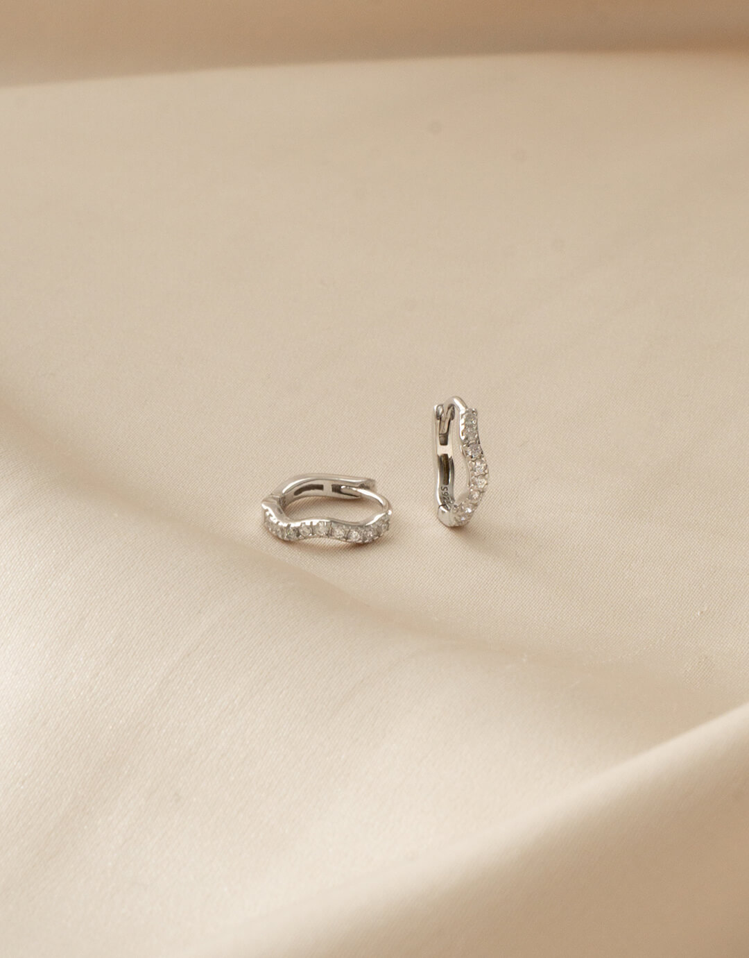 Sparkle Wave 10 Mm - Sølv Hoops
