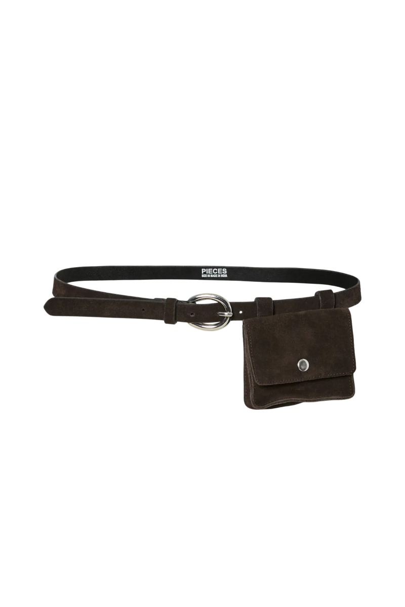 Pieces - Afia Suede Bælte med Lomme - Stilfuld Accessory