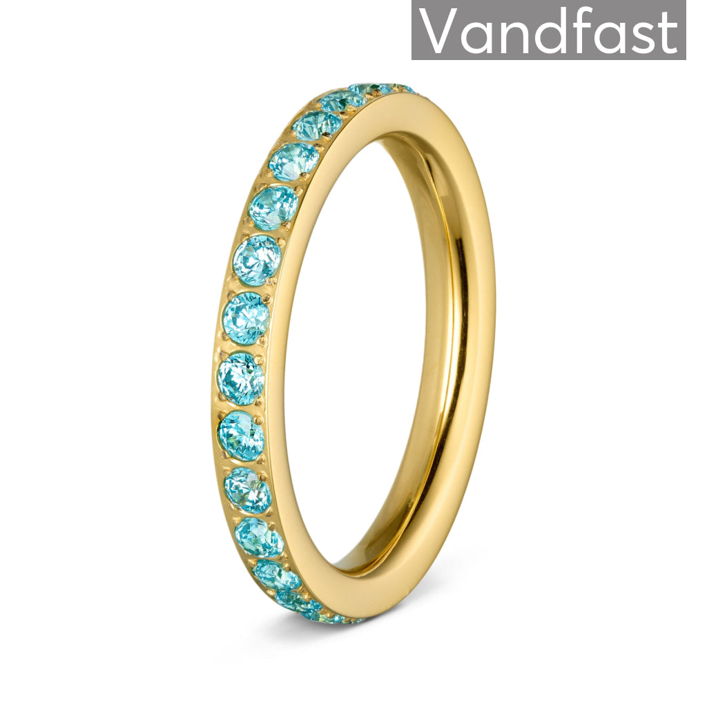 Annebrauner Alliance Akvamarine Ring - 18k Guldbelagt