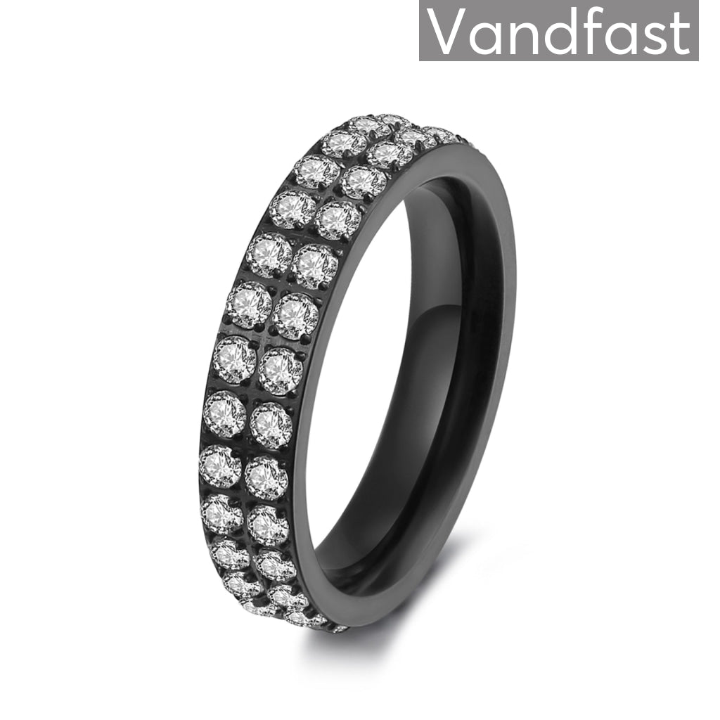 Annebrauner Alliance Ring i Sort med CZ Zirkoniaer