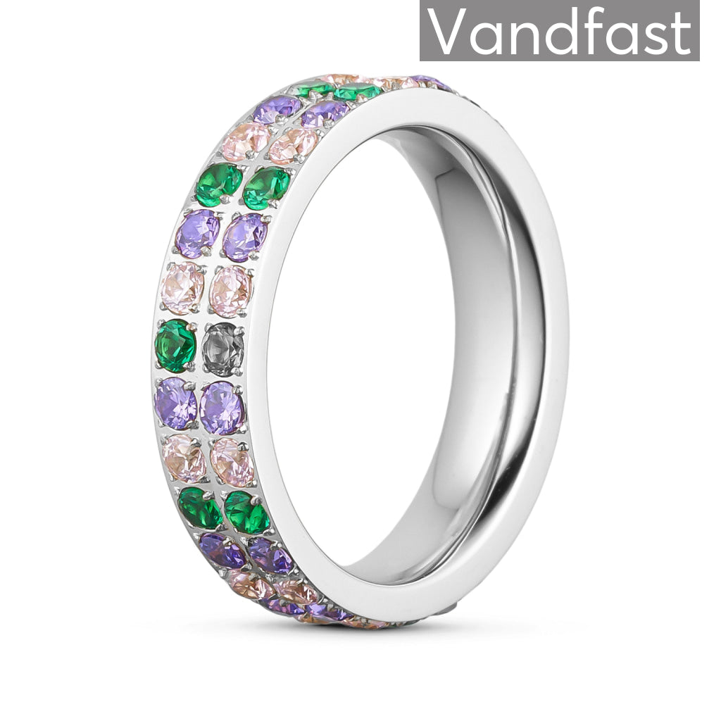 Annebrauner Alliance Ring med Grøn, Pink & Violet Zirkonia