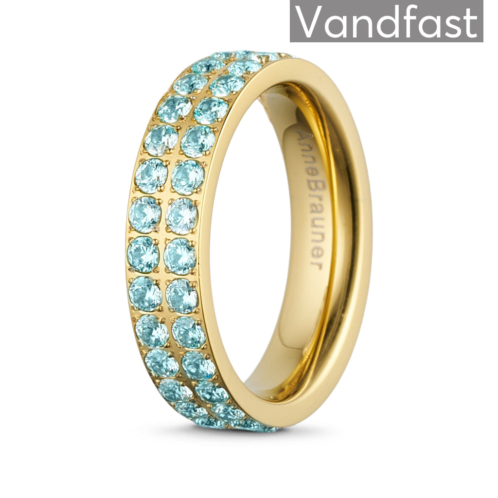 Annebrauner Alliance L-Aquamarine Ring i 18k Guld - Eksklusiv Æske