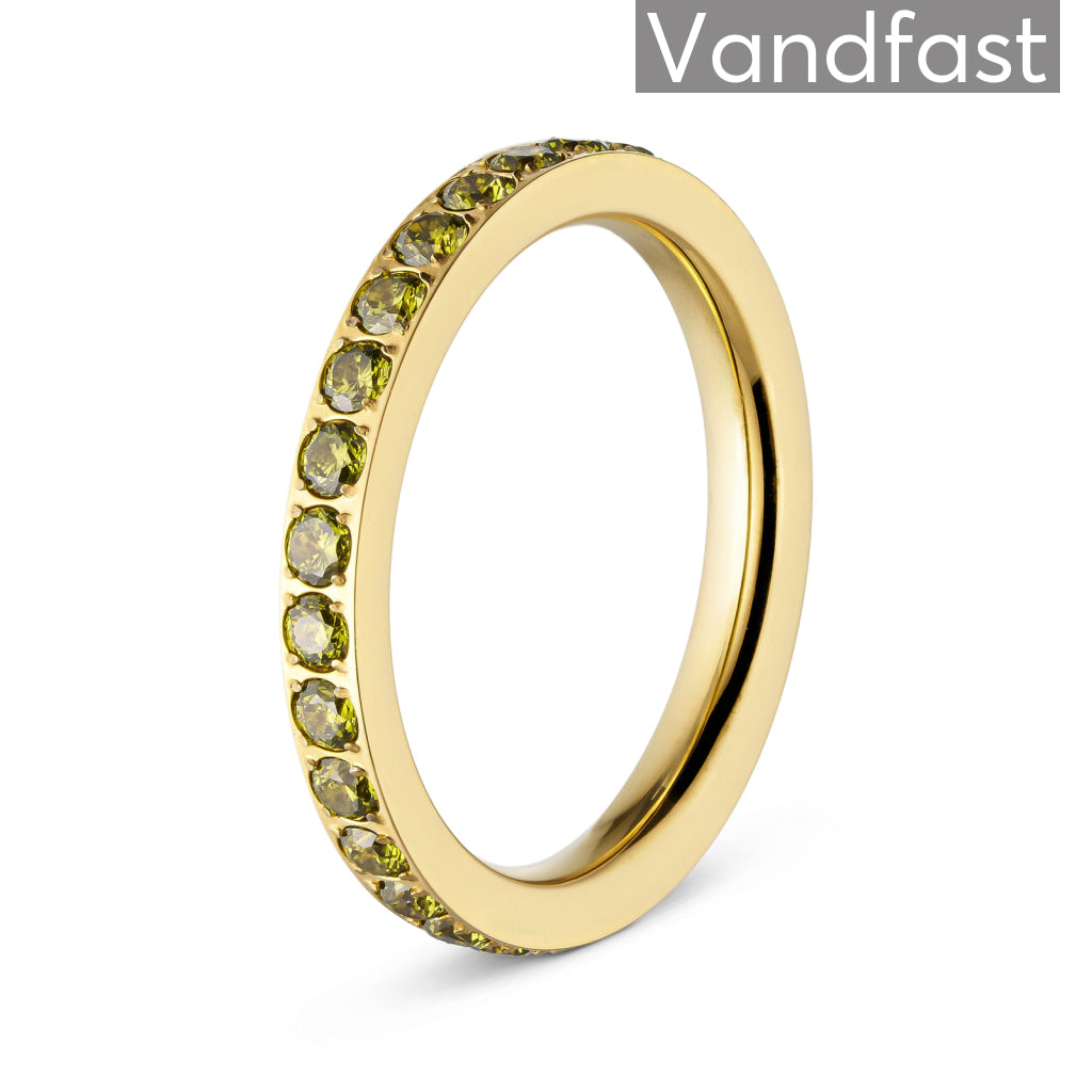 Annebrauner Alliance Peridot Ring i 18k Guld - Eksklusiv Æske