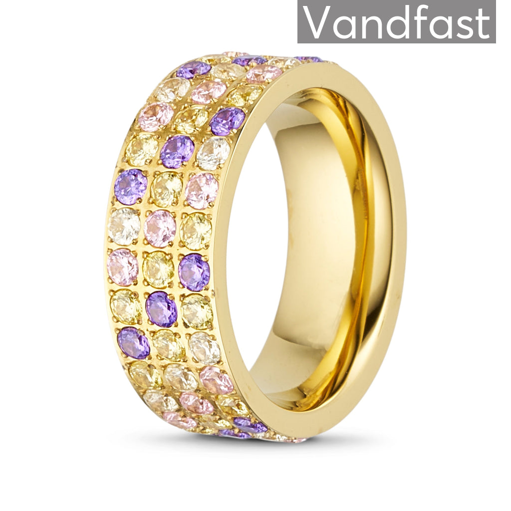 Annebrauner Alliance Ring i Lilla/Gul - 18k Forgyldt