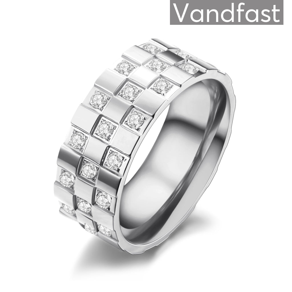 Annebrauner Chess Hvid Ring - Vandfast Smykke til Hverdagen
