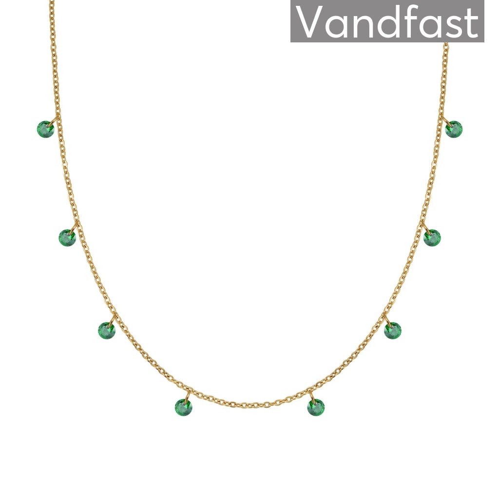 Annebrauner Classy Green Halskæde - 18k Guldbelagt Smykke