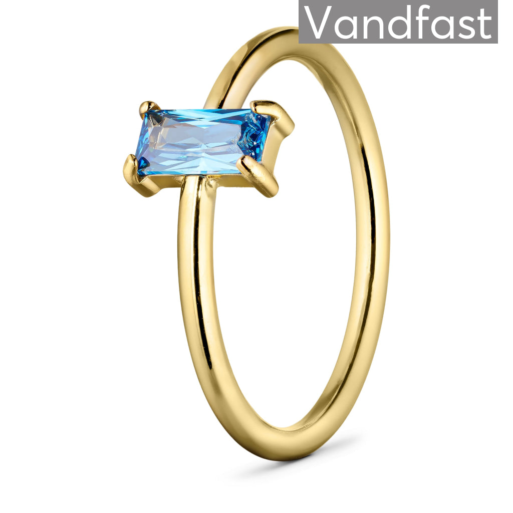Annebrauner Deluxe Petite L-Sapphire Ring i 18k Guld